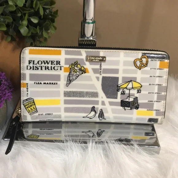 Kate Spade City Map Wallet in White and Yellow - Picture 12 of 12
